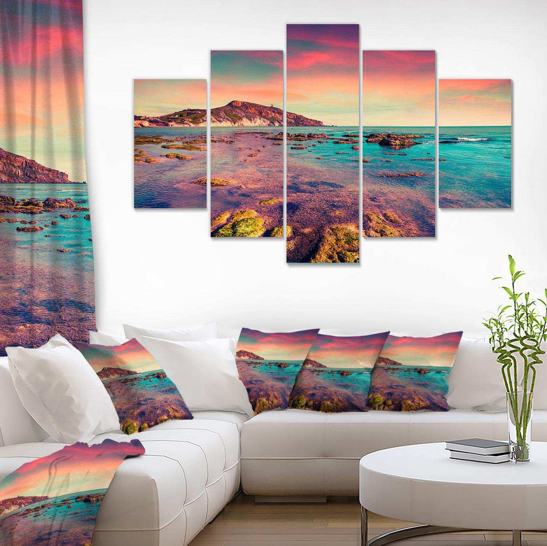 Giallonardo Beach Colorful Sunset Multi-Panels