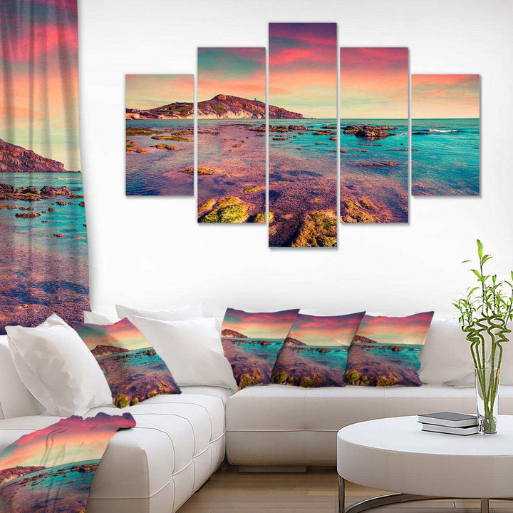 Giallonardo Beach Colorful Sunset Multi-Panels