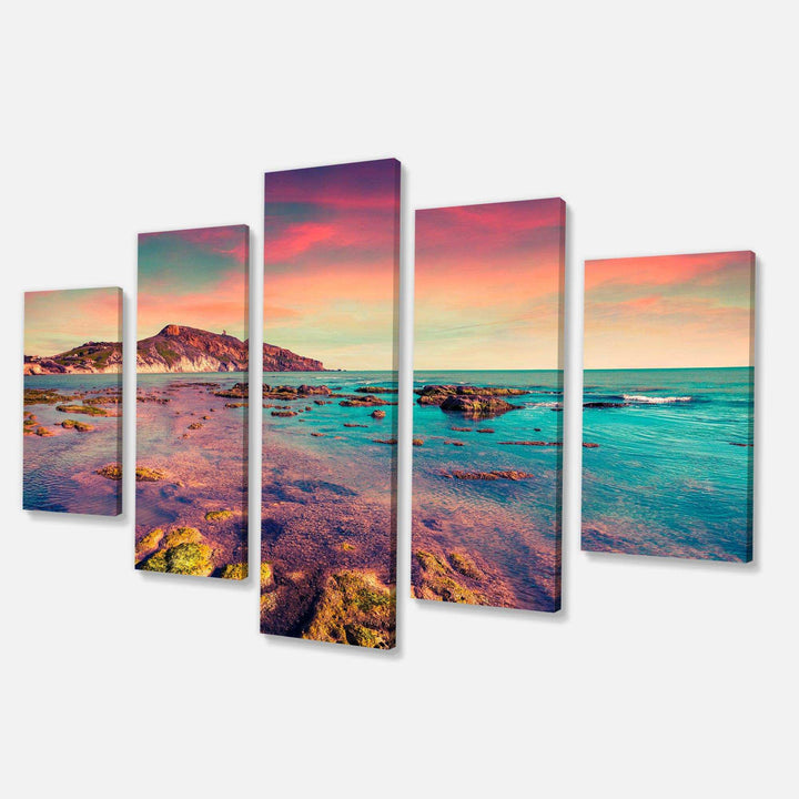 Giallonardo Beach Colorful Sunset Multi-Panels