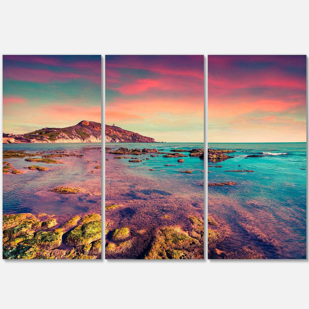 Giallonardo Beach Colorful Sunset Multi-Panels