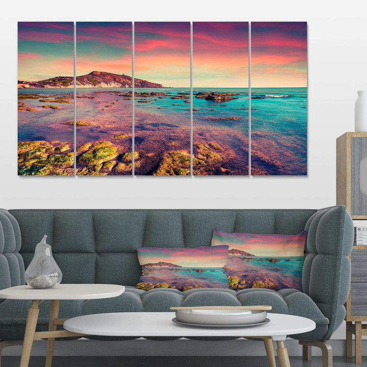 Giallonardo Beach Colorful Sunset Multi-Panels