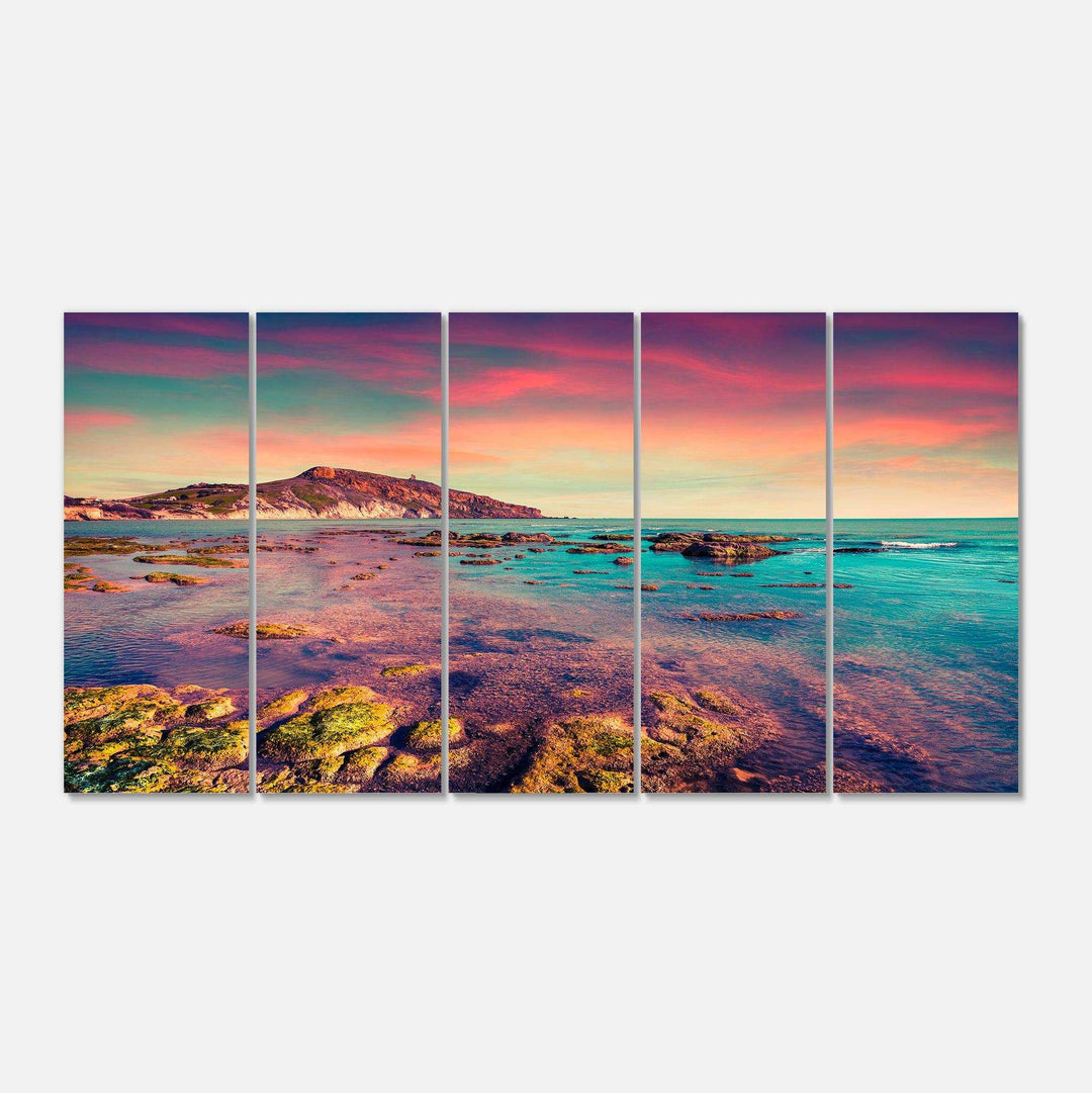 Giallonardo Beach Colorful Sunset Multi-Panels