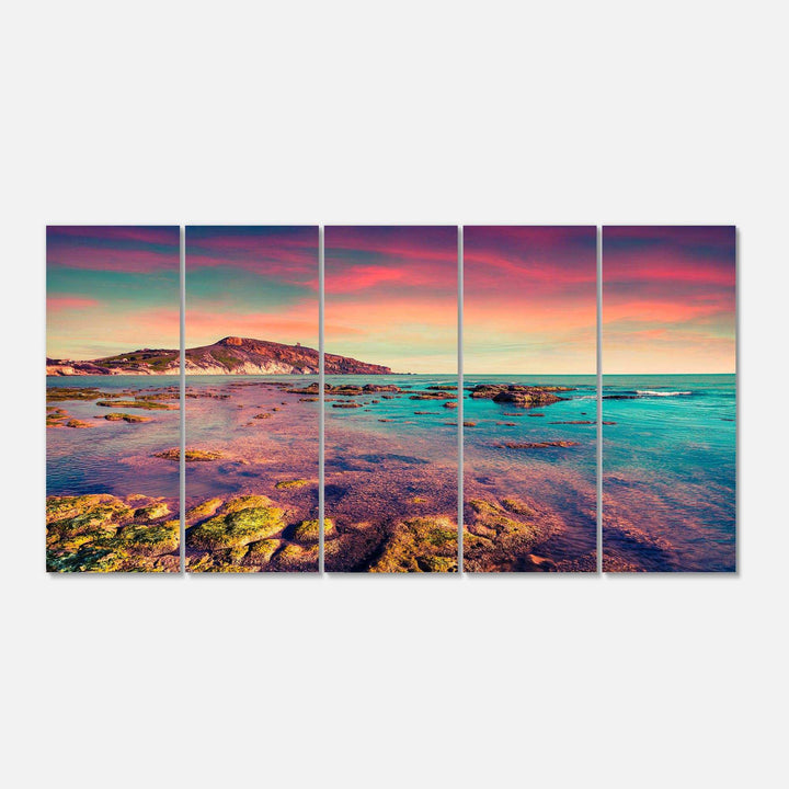Giallonardo Beach Colorful Sunset Multi-Panels