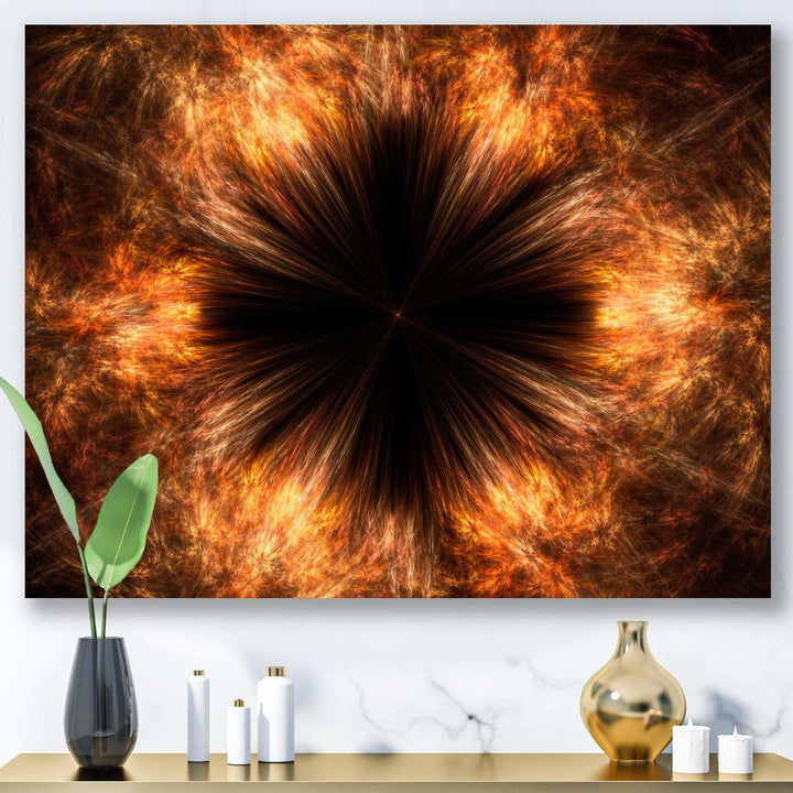 Fractal Black Brown Flower - Modern Wall Art Prints