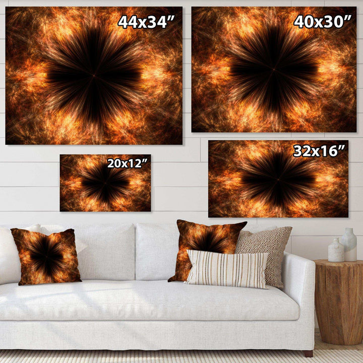 Fractal Black Brown Flower - Modern Wall Art Prints
