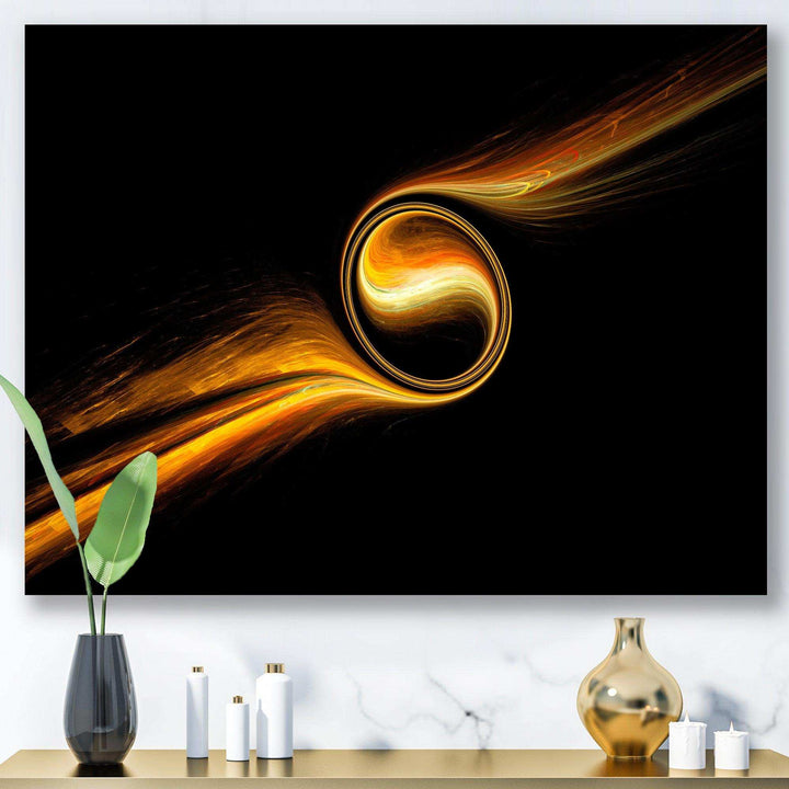 Fractal Dancing Yellow Design - Modern Bedroom Wall Art