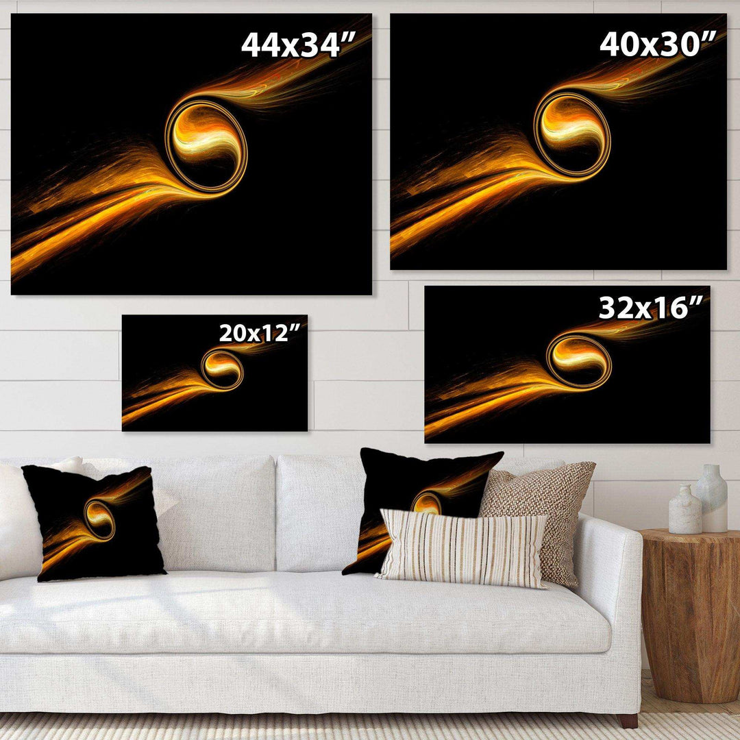 Fractal Dancing Yellow Design - Modern Bedroom Wall Art
