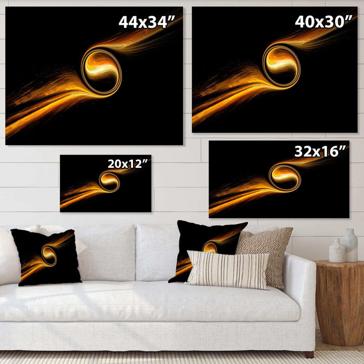 Fractal Dancing Yellow Design - Modern Bedroom Wall Art