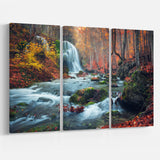 Autumn Mountain Waterfall Long View Multi-Panels