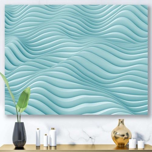 Fractal Rippled Blue Waves - Modern Bedroom Wall Art