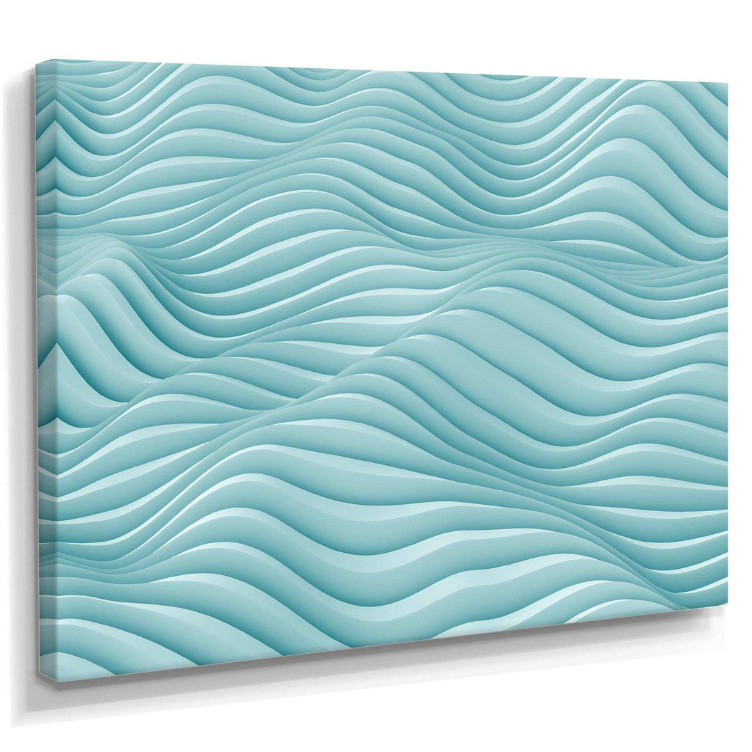 Fractal Rippled Blue Waves - Modern Bedroom Wall Art