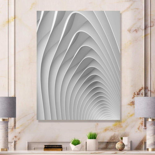Fractal Bulgy White Waves - Modern Bedroom Wall Art