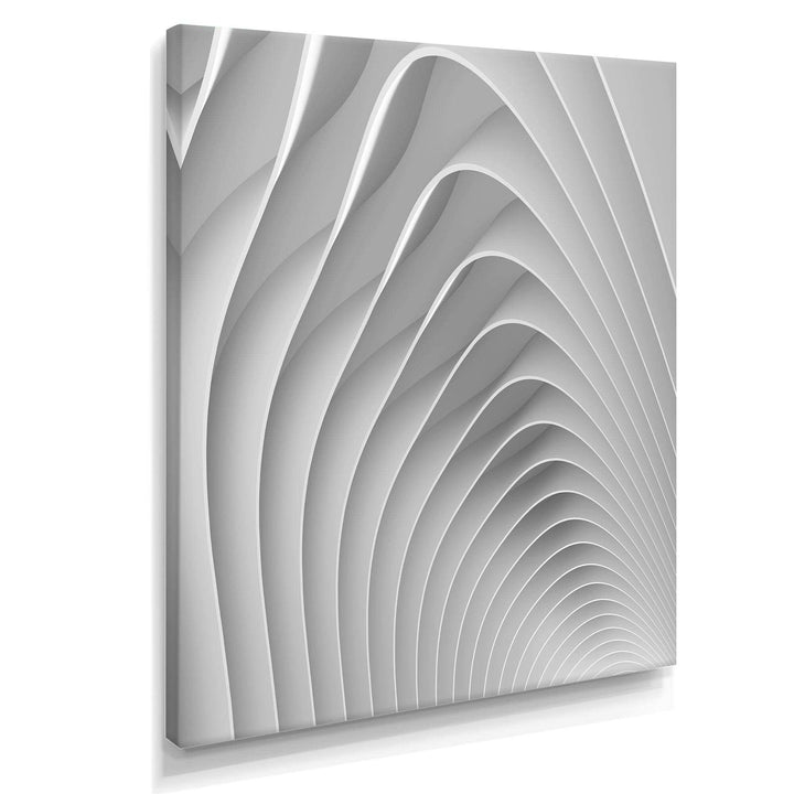 Fractal Bulgy White Waves - Modern Bedroom Wall Art