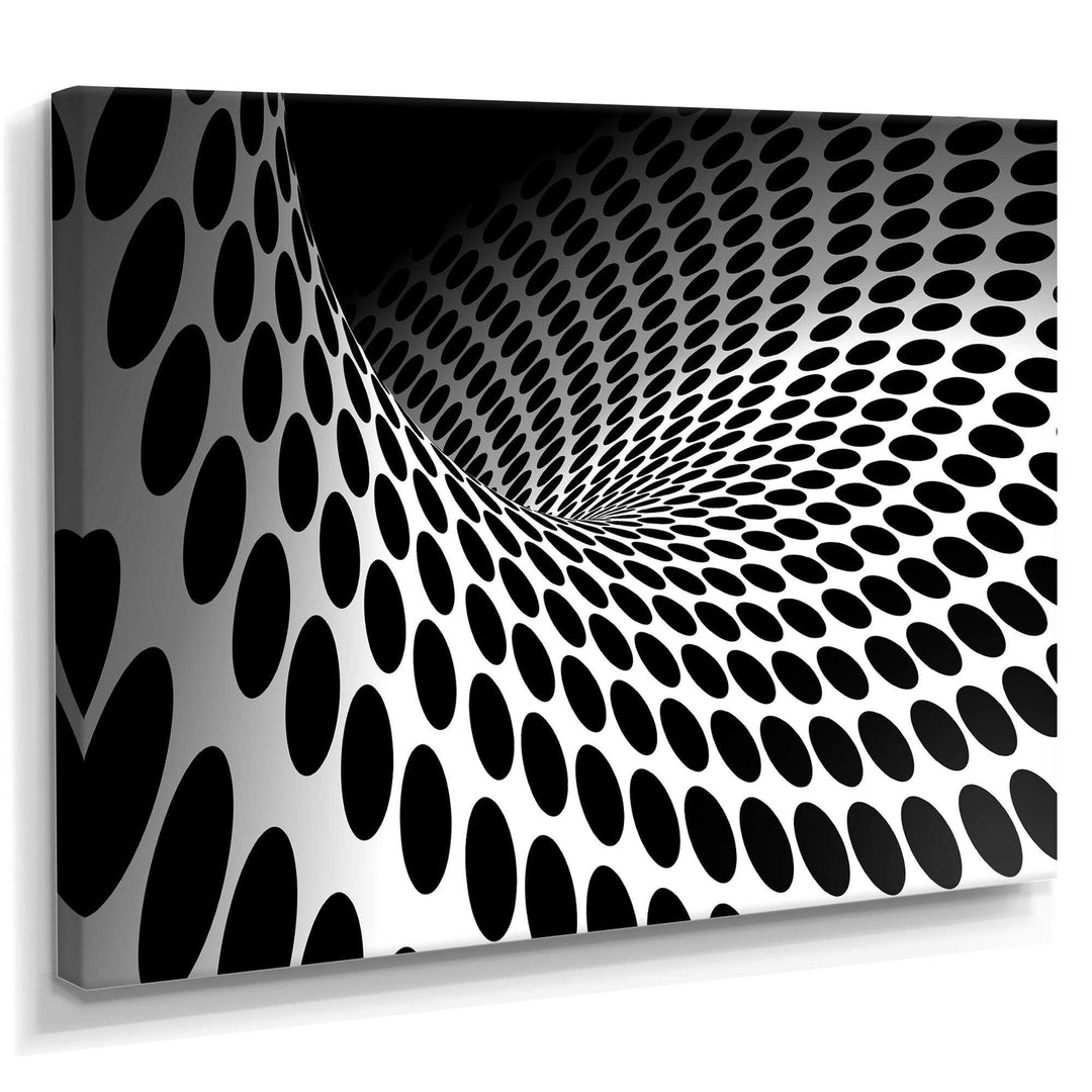 Waves and Circles Black n White - Modern Bedroom Wall Art