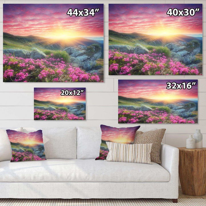 Morning with Flowers in Mountains