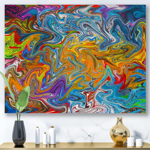 Fractal Flowing Colors - Modern Canvas Wall Art