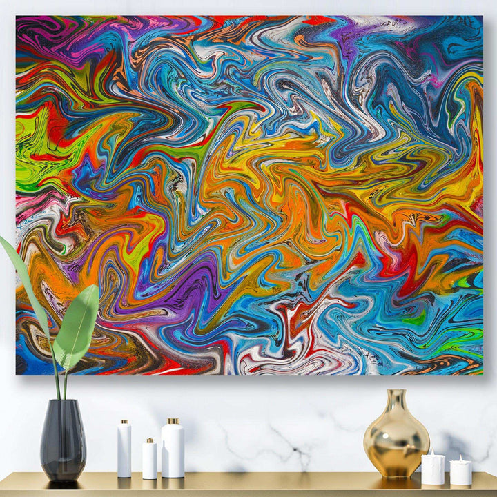 Fractal Flowing Colors - Modern Canvas Wall Art