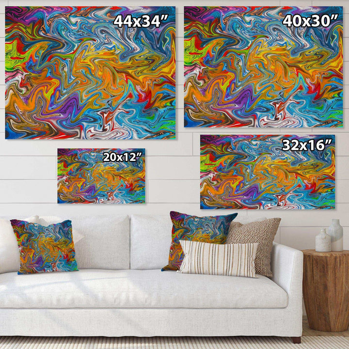 Fractal Flowing Colors - Modern Canvas Wall Art