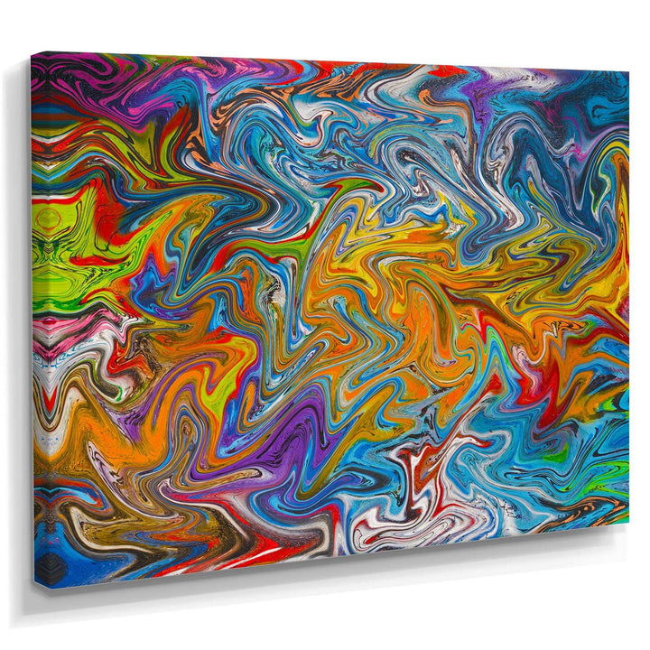 Fractal Flowing Colors - Modern Canvas Wall Art