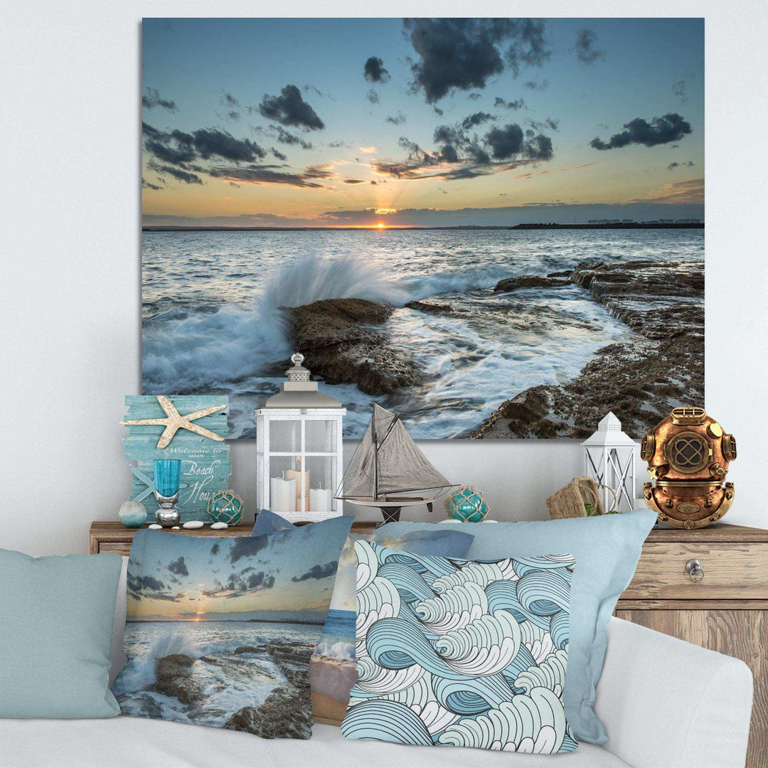 Designart Bright Sydney Sunset Over Sea - Beach Wall Art