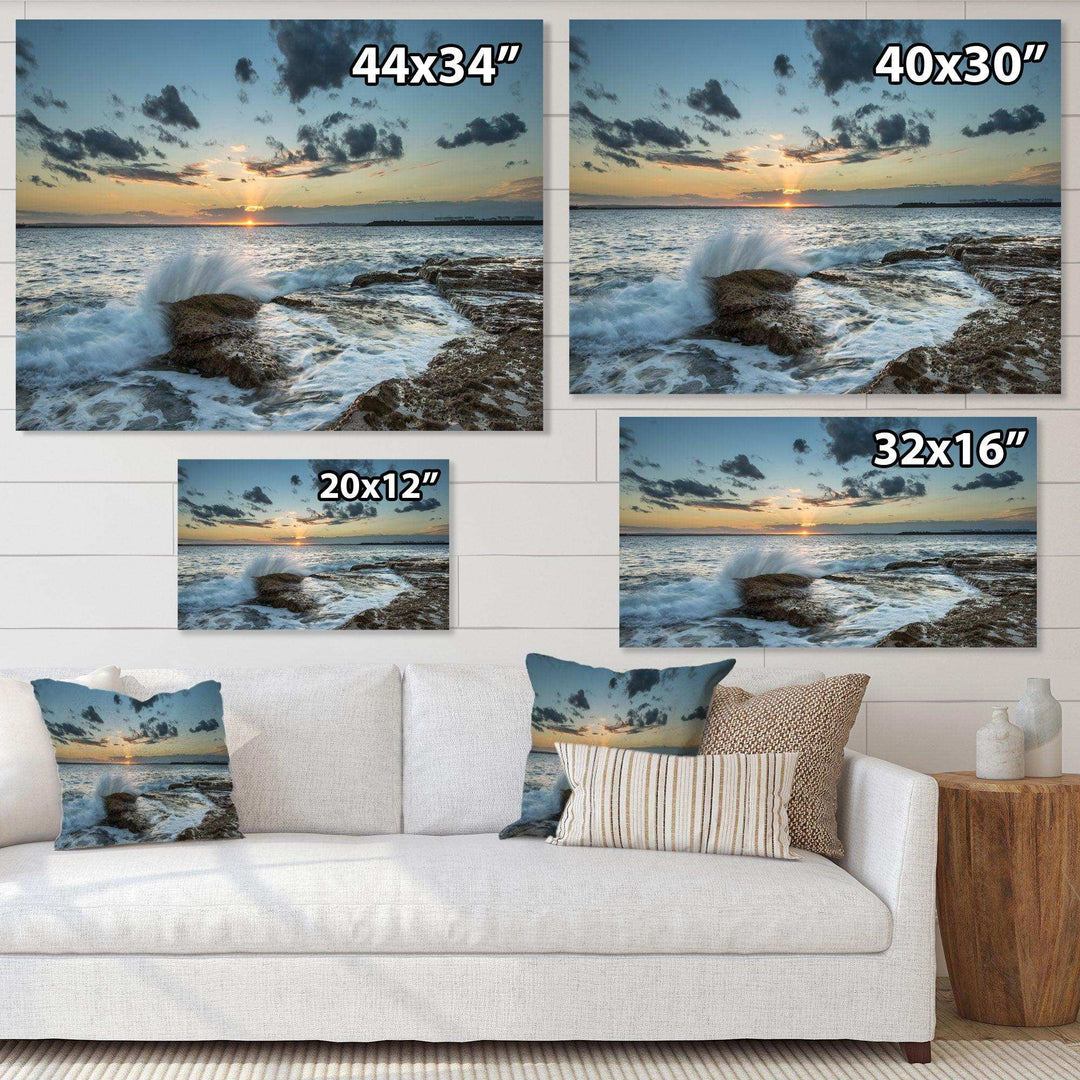 Designart Bright Sydney Sunset Over Sea - Beach Wall Art
