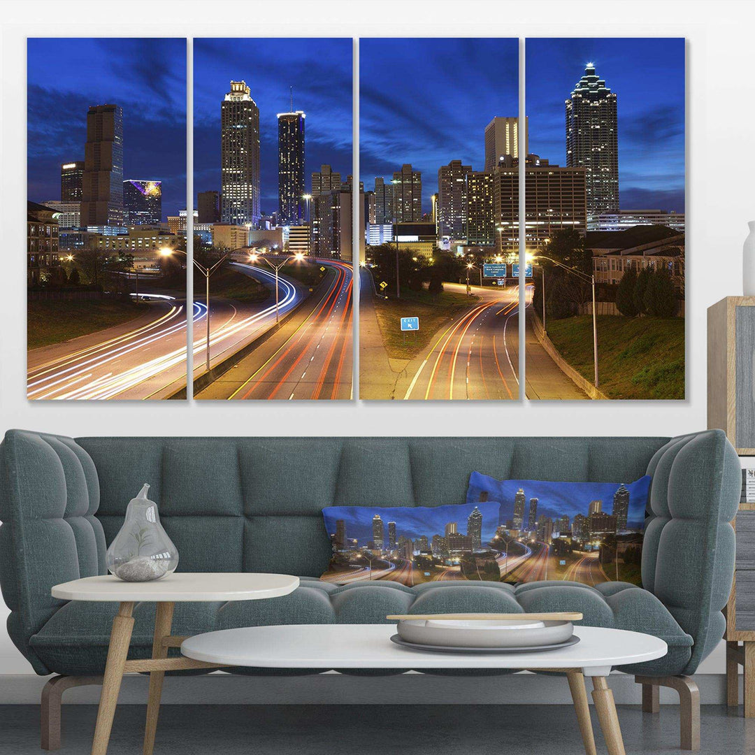 Atlanta Skyline Twilight Blue Hour Multi-Panels