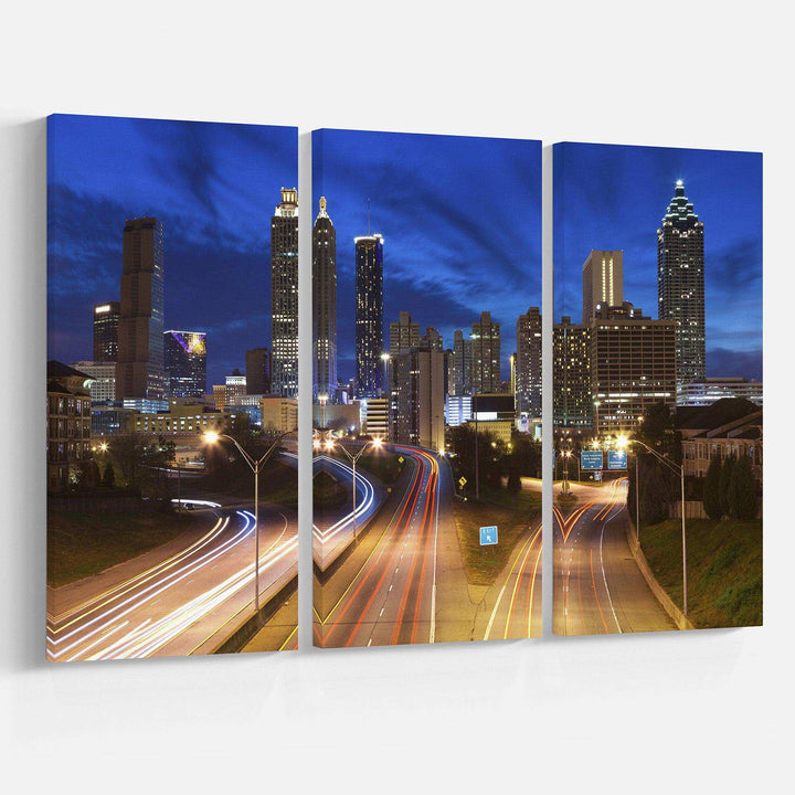 Atlanta Skyline Twilight Blue Hour Multi-Panels