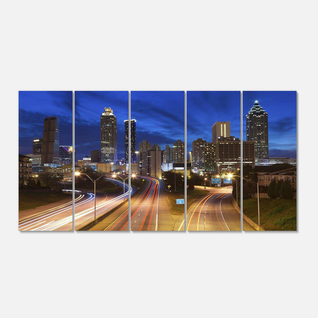 Atlanta Skyline Twilight Blue Hour Multi-Panels