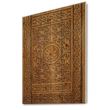 Designart 'Old Carved Wooden Door' Vintage Print on Natural Pine Wood - 15x20