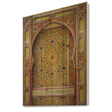 Designart 'Moroccan Entrance Door in Fez' Vintage Print on Natural Pine Wood - 15x20