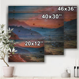 Road Through The ALamut Mountains During Evening Glow - Farmhouse Print on Natural Pine Wood