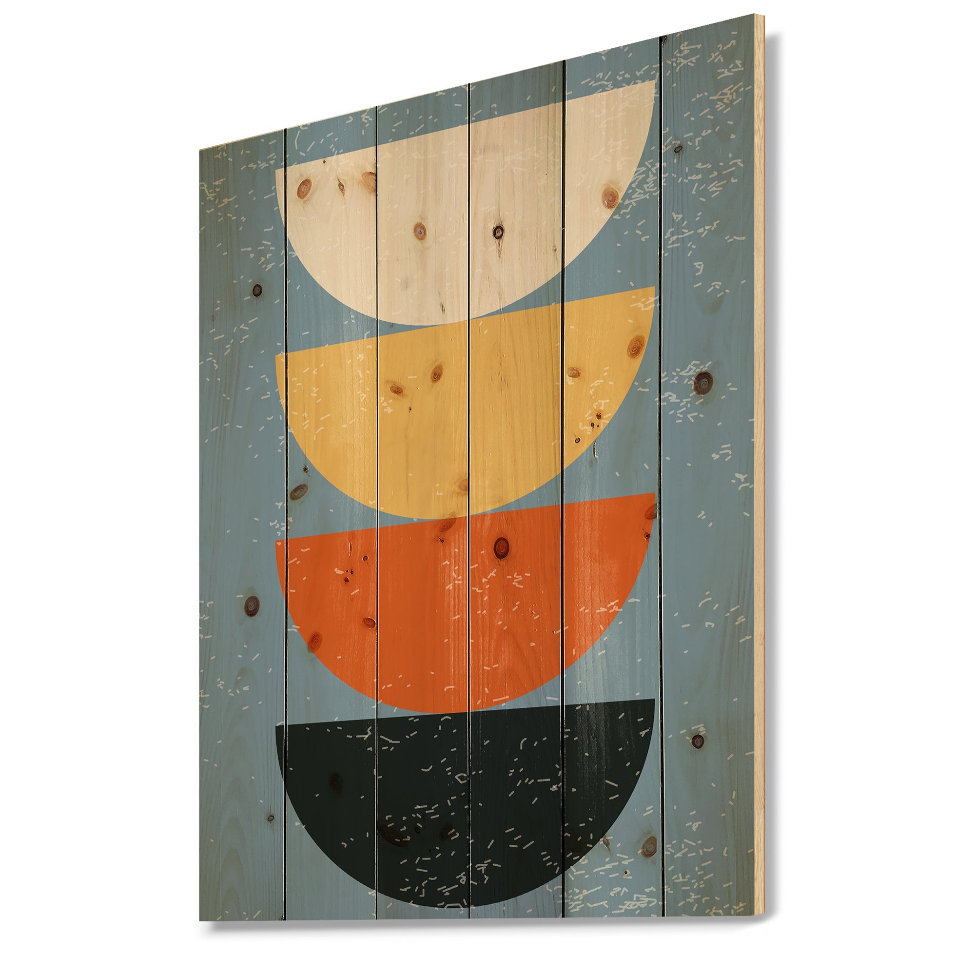 Minimal Geometric Compostions Of Elementary Forms XXV - Modern Print on Natural Pine Wood