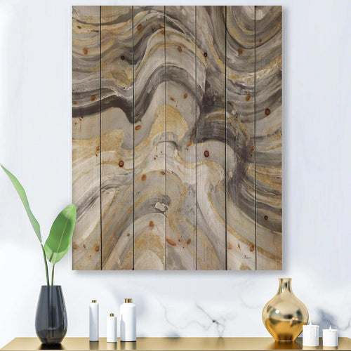 Glam Gold Canion - Modern & Transitional Print on Natural Pine Wood - 15x20