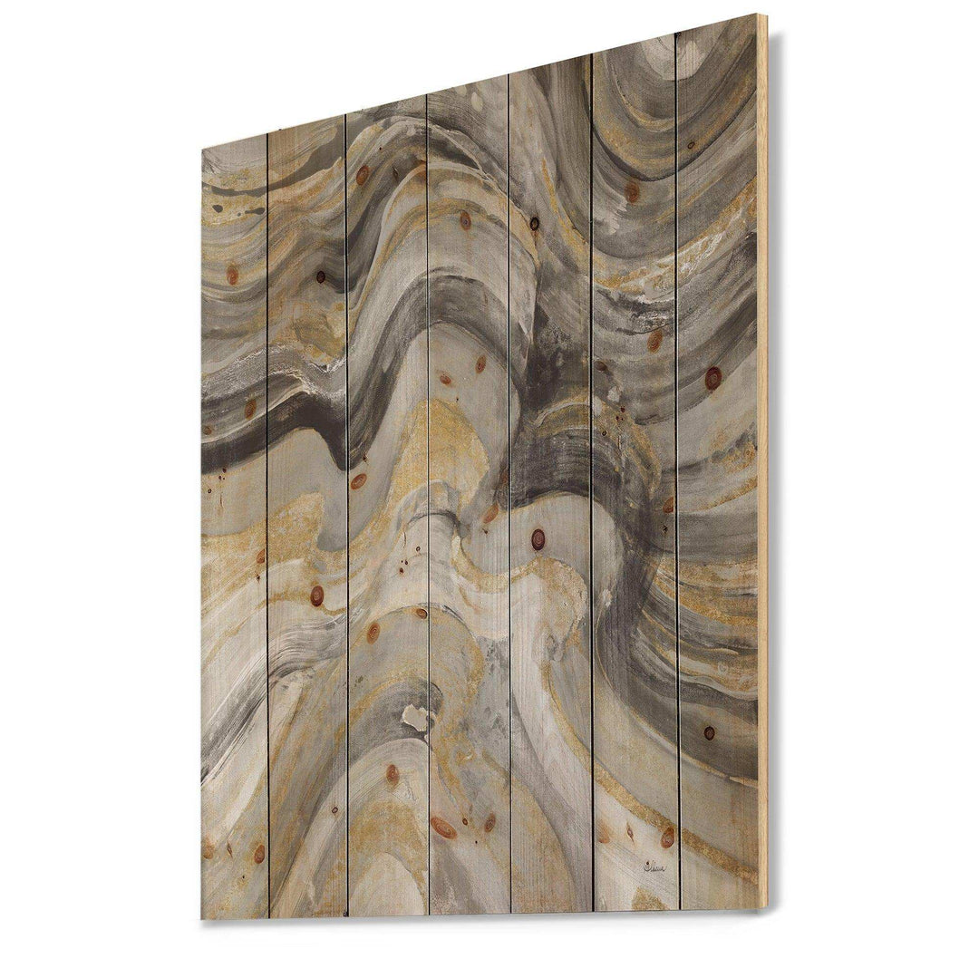 Glam Gold Canion - Modern &amp; Transitional Print on Natural Pine Wood - 15x20