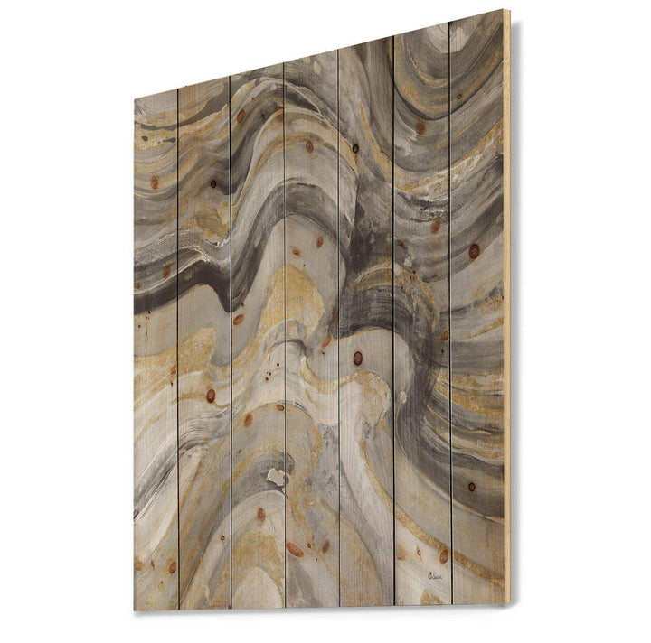 Glam Gold Canion - Modern &amp; Transitional Print on Natural Pine Wood - 15x20