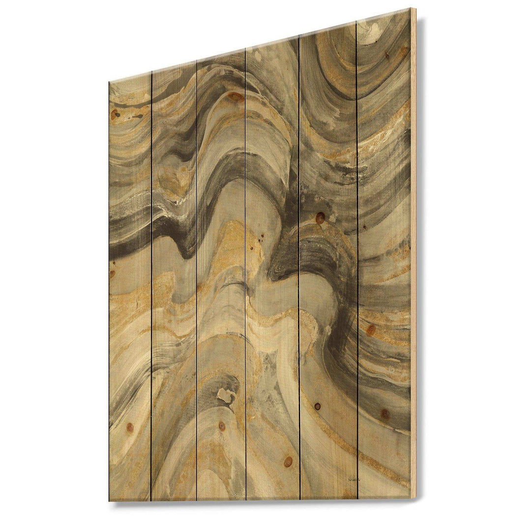 Glam Gold Canion - Modern &amp; Transitional Print on Natural Pine Wood - 15x20