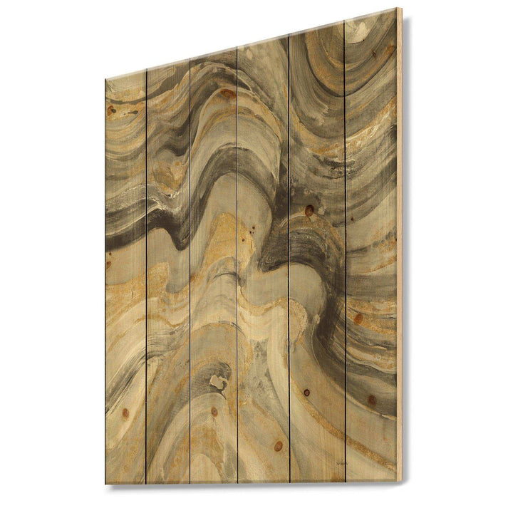 Glam Gold Canion - Modern &amp; Transitional Print on Natural Pine Wood - 15x20