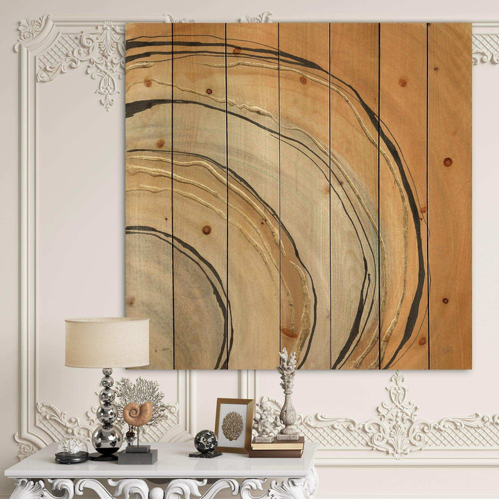 Glam Canion II - Modern &amp; Contemporary Print on Natural Pine Wood - 16x16