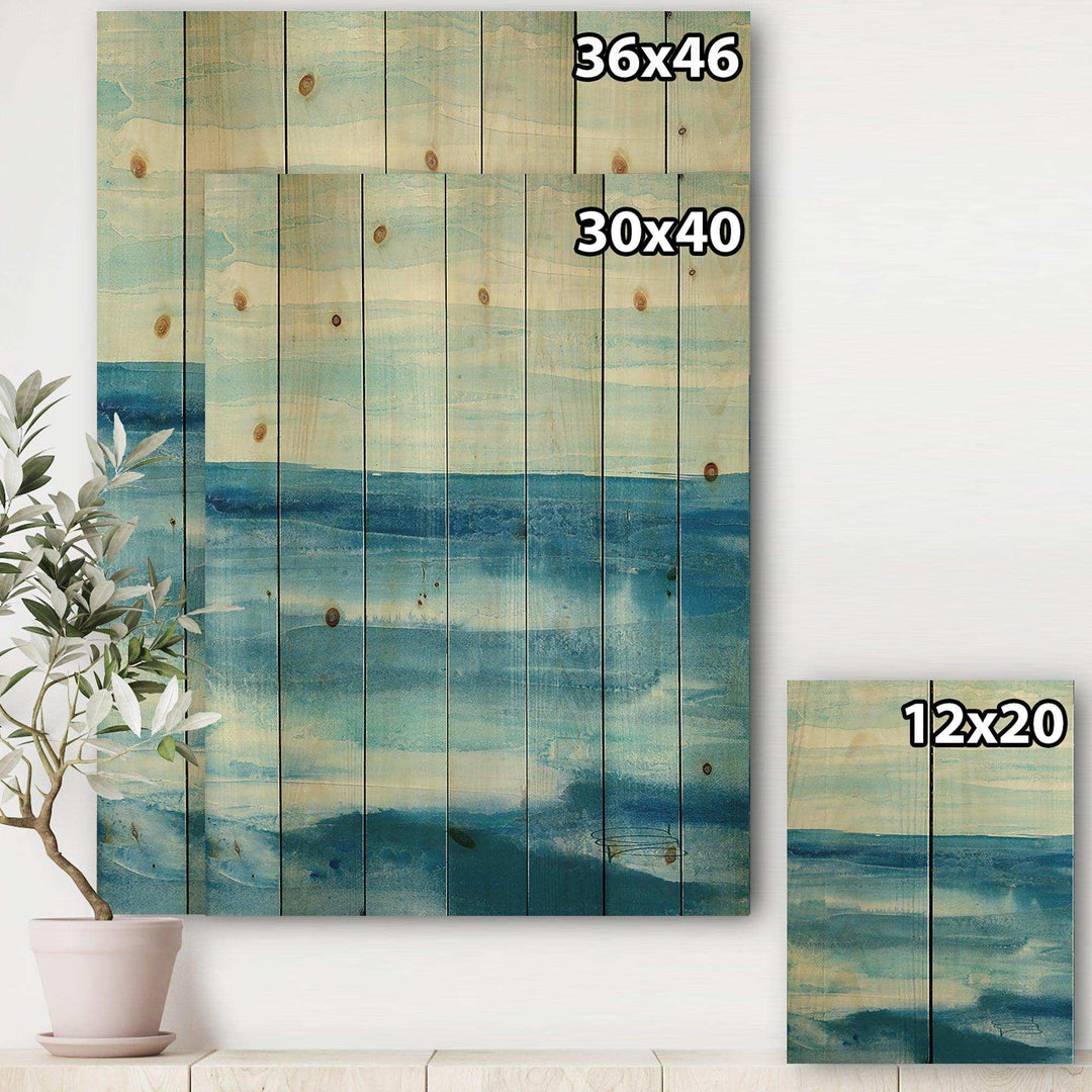 Lost in Blue Panel - Nautical &amp; Coastal Print on Natural Pine Wood - 15x20