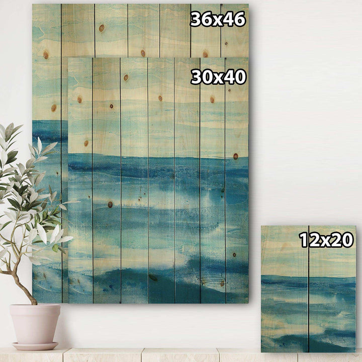 Lost in Blue Panel - Nautical &amp; Coastal Print on Natural Pine Wood - 15x20
