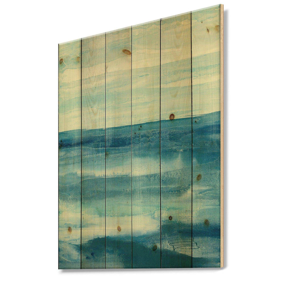 Lost in Blue Panel - Nautical &amp; Coastal Print on Natural Pine Wood - 15x20