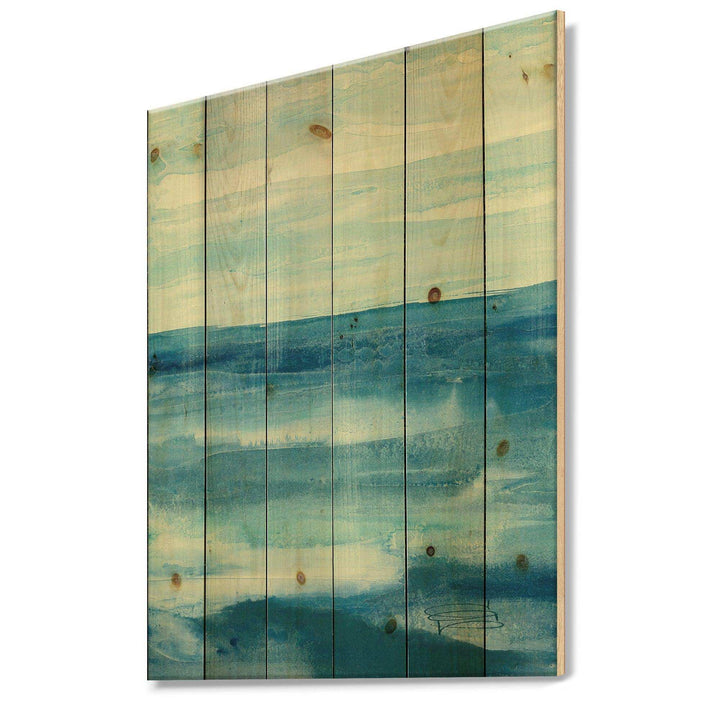 Lost in Blue Panel - Nautical &amp; Coastal Print on Natural Pine Wood - 15x20