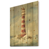 Ocean Lighthouse - Nautical & Coastal Print on Natural Pine Wood - 15x20