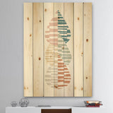 Abstract Orange Drops Meditate IV - Contemporary Print on Natural Pine Wood