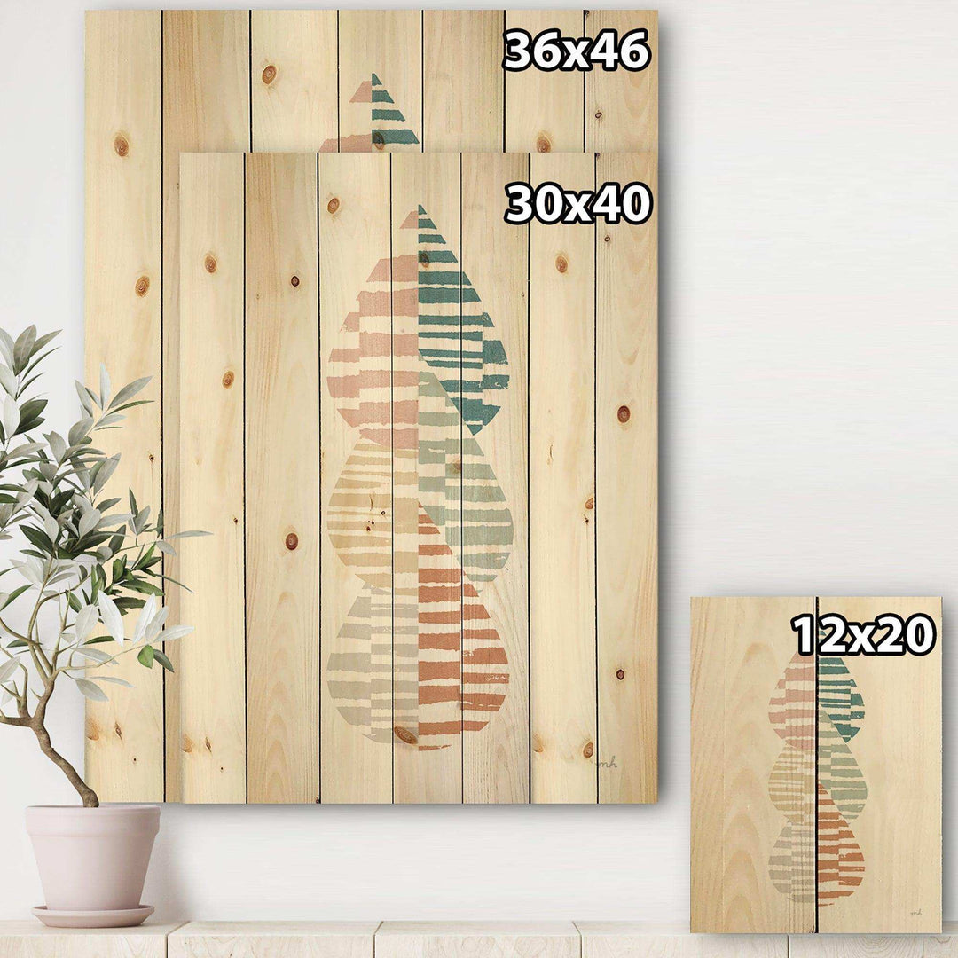 Abstract Orange Drops Meditate IV - Contemporary Print on Natural Pine Wood