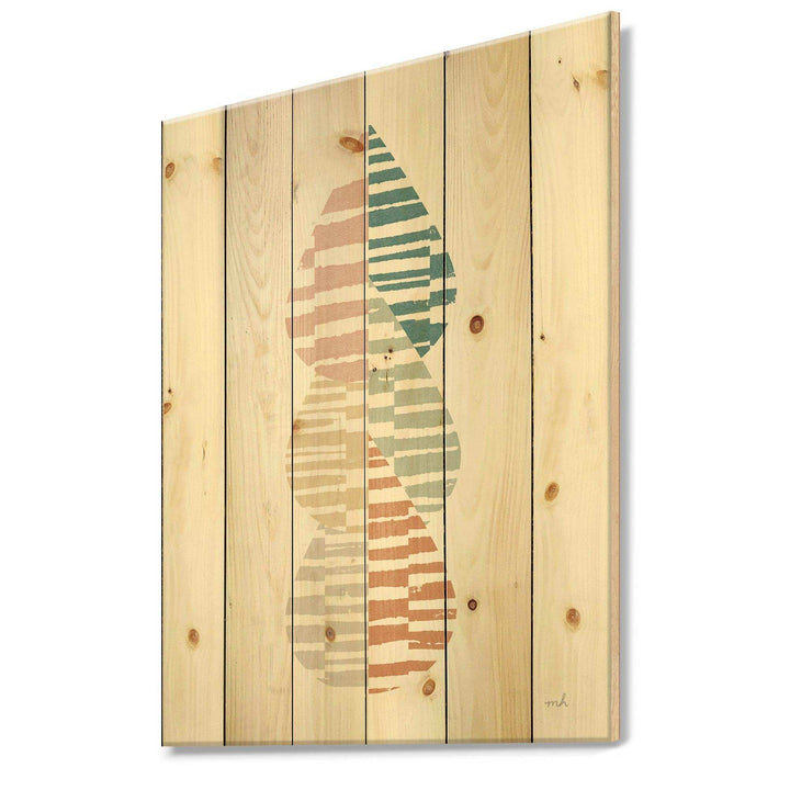 Abstract Orange Drops Meditate IV - Contemporary Print on Natural Pine Wood