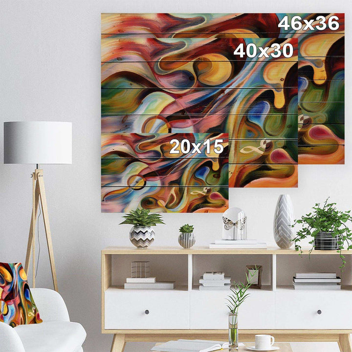 Music beyond the Frames - Music Print on Natural Pine Wood